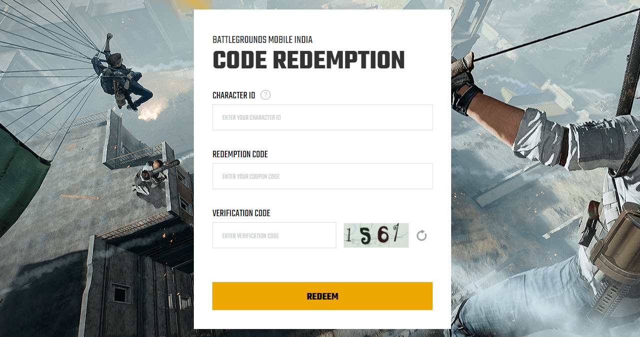 bgmi code redemption